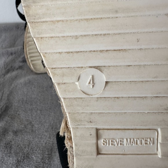 Steve Madden Kimbrly Espadrille Platform Sandal Girls Sz 4‎ Black Beach Vacation - Picture 9 of 10